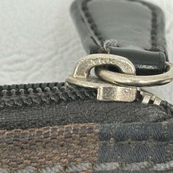 Coach Signature Canvas Small Crossbody Bag Brown Black Zip Top Twist Lock Pocket - Picture 7 of 9